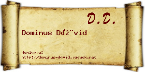 Dominus Dávid névjegykártya